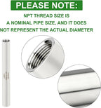 TAISHER 2PCS Stainless Steel Pipe Fittings, 1/2" NPT Female x 1/2" NPT Female Threaded, 10" Length Thickened Nipple Cast Pipe