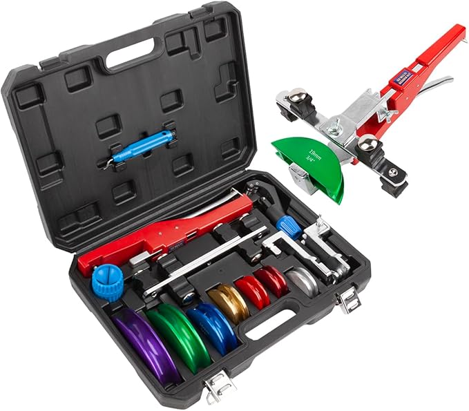 Wostore Tube Bender Kit with Reverse Bend Includes 1/4-7/8 Sizes Refrigeration Ratcheting Tubing benders Hand Tool Color Aluminium Alloy Replacement Head