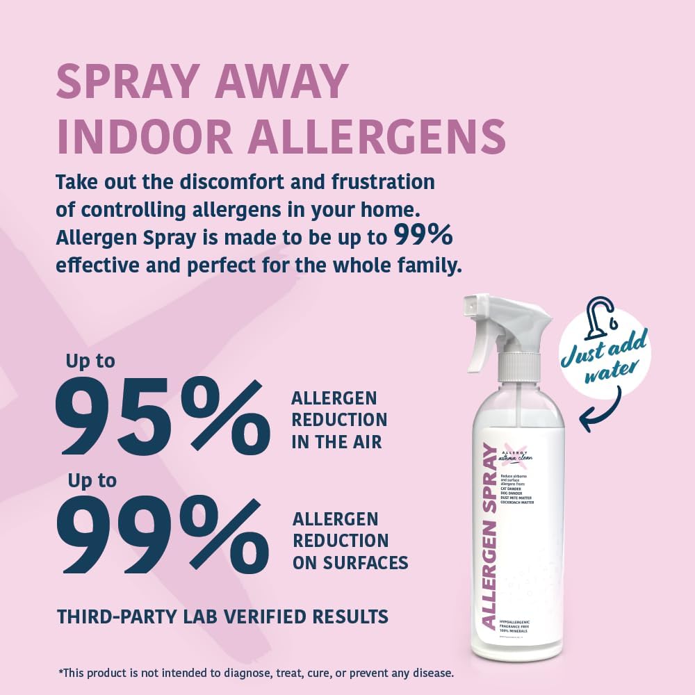 Allergen Spray, Pets, Dust Allergies & More, Air & Surface, Just Add Water, Bottle, Over 33oz