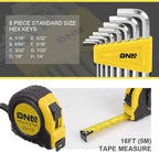 DNA MOTORING 39-Piece Household Tool Set General Repair Small Hand Tool Kit Storage Case for Home Garage Office College Dormitory Use, Yellow, TOOLS-00007