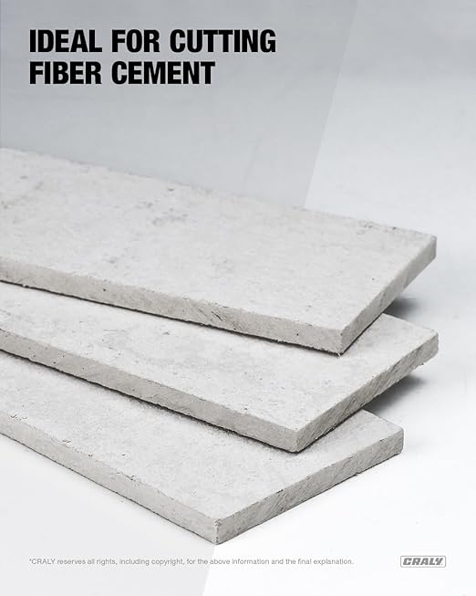 CRALY 6-1/2 Inch 4 Teeth Hardie Fiber Cement Circular Saw Blade, 5/8 Inch Arbor, Polycrystalline Diamond Tipped (PCD), Thin Kerf, Black Ice™ Coating, for Laminate Flooring(C0604FC)