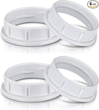 Light Socket Shade Rings,Aluminum Threaded Socket Ring for Medium Base E26 Sockets,Retaining Rings for Glass Lamp Shades Light Fixtures (4-Pack White Color/For Thread Diameter 1-1/2 Inches)