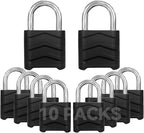 SEPOX 10PCS 2.2" Heavy Duty Weatherproof Combination Padlock, 4 Digital Large Outdoor Lock, High Security Aluminum Lock Body, Uncuttable Shackle, Suitable for Warehouse, Home, School, Gate, Garden