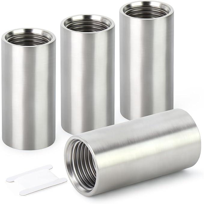 TAISHER 4PCS Stainless Steel Pipe Fittings, 3/4" NPT Female x 3/4" NPT Female Threaded, 2" Length Nipple Cast Pipe