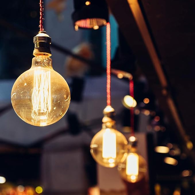 Edison Incandescent Light Bulbs 60 Watt, G25(G80) Vintage Light Large Bulb, 6-Pack Globe Bulbs 2100K Warm White, E26 Medium Base Dimmable, 240 Lumens Filament, Vanity Light Bulbs for Bathroom