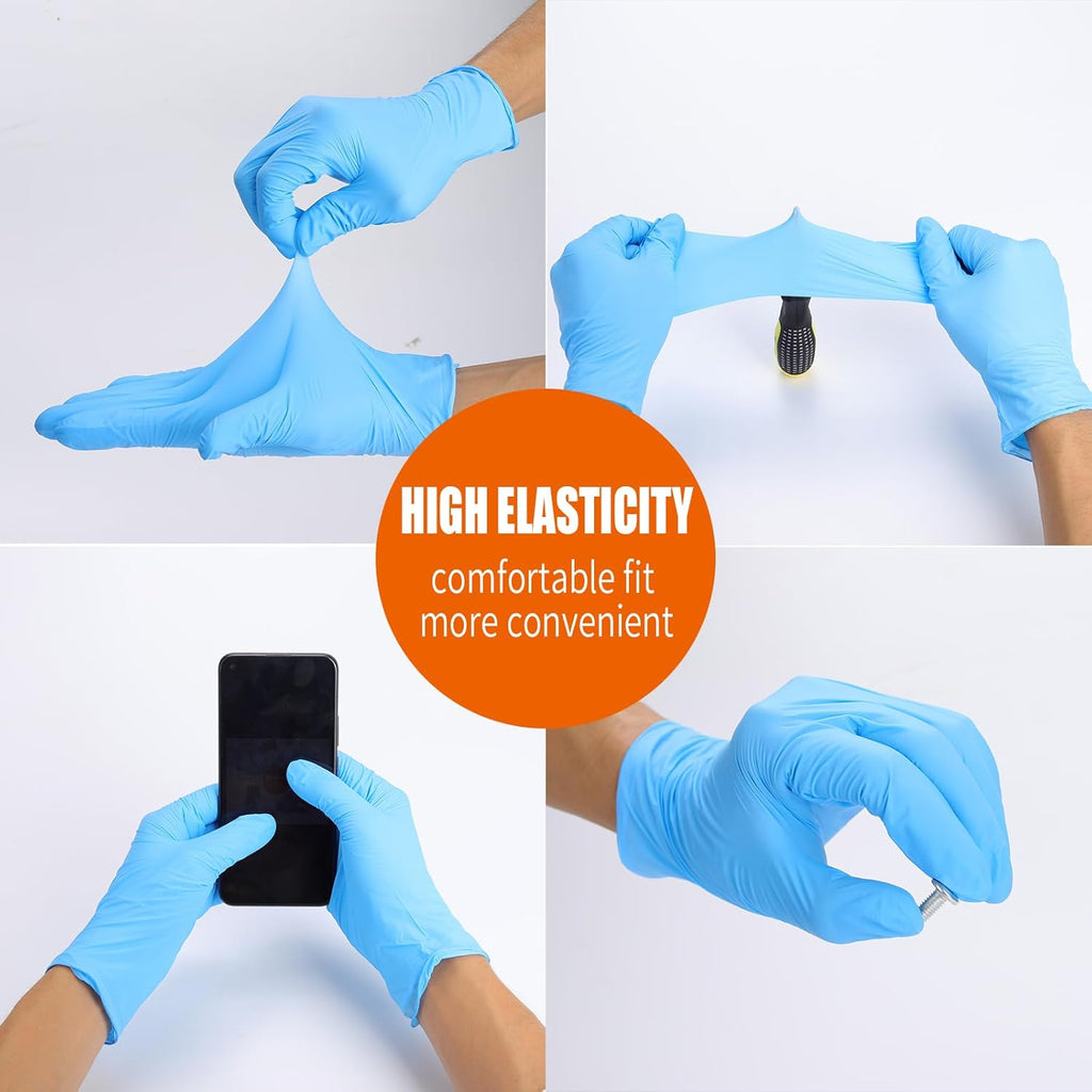 LW Concept Blue Nitrile Gloves, Disposable Non-Sterile Latex-Free Powder-Free Glove
