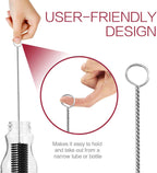 Long Straw Brush, Nylon Pipe Tube Cleaner 8.2-ihch 10 Different Diameters Set of 10