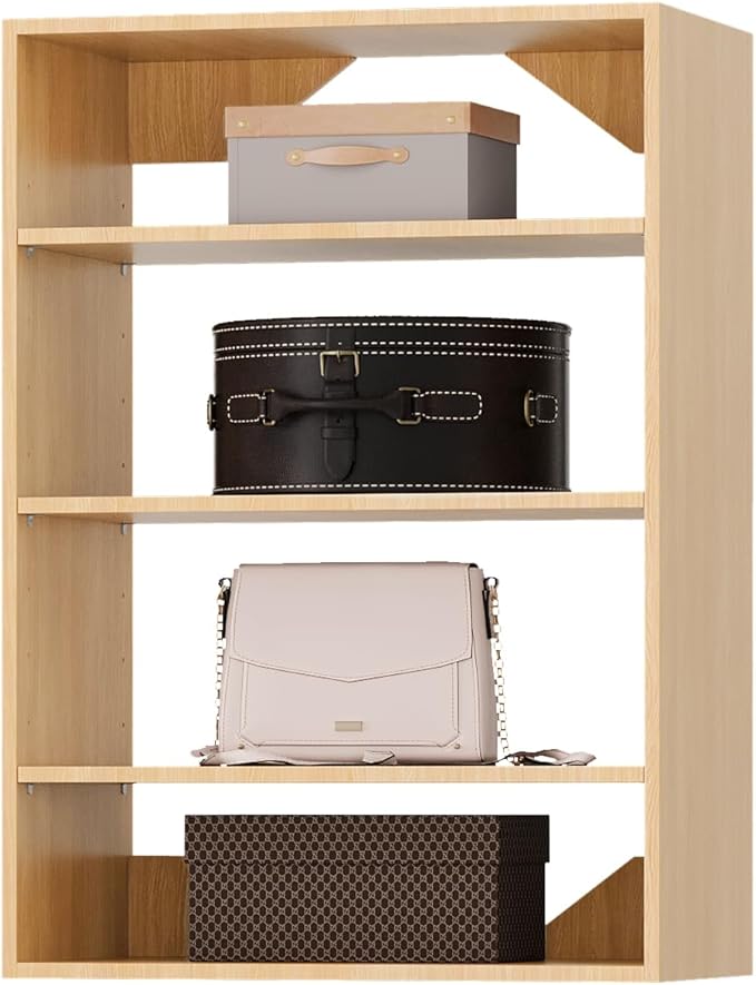 ROOMTEC 31.5" Shelf Short Tower Closet Unit, Modular Closet System with Shelf, Wardrobe Organizer for Bedroom or Walk-in Closet, Wall Mounted, Customizable Clothes Storage Unit, Wood