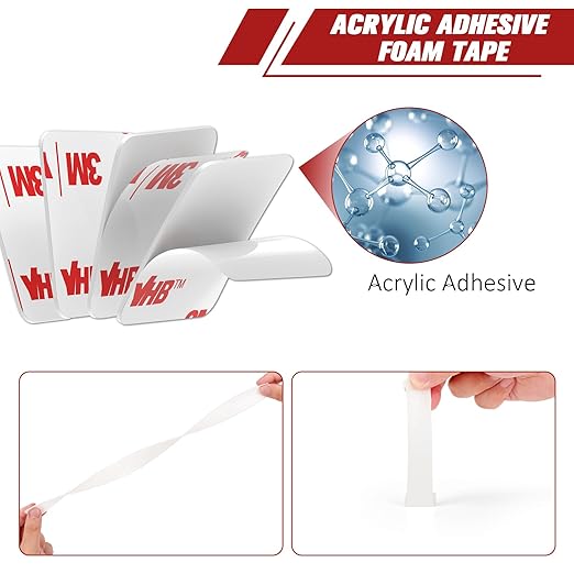 3M Round Double Sided Adhesive 1" Diameter 20 PCS, Heavy Duty VHB Mounting Foam Tape, Strong Adhesive Dots Waterproof White 4930 for Car Home Office Decor, 0.025in Thick