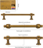 Amerdeco 10 Pack Antique Brass Cabinet Pulls 5 Inch(128mm) Hole Center Drawer Pulls Cabinet Hardware Kitchen Cabinet Handles for Bathroom ZH0069