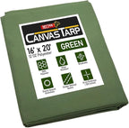 Mytee Products 16' x 20' Green Canvas Tarp 12oz Heavy Duty Water Resistant