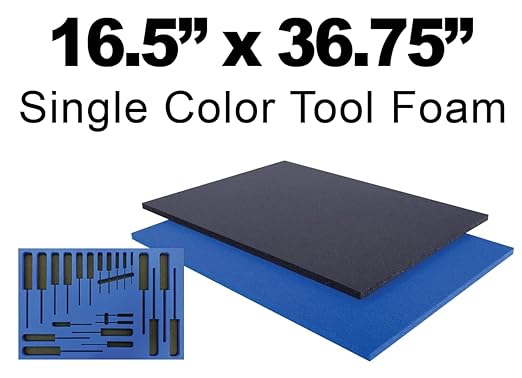 5S Lean Tool Box Foam Organizers 1/2 INCH Thick (1 Piece) (16.5"x36.75", Blue)