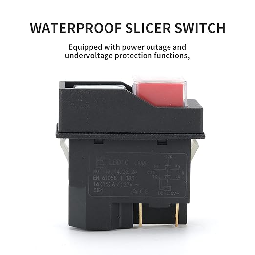 Magnetic On-Off Switch Electromagnetic Pushbutton Switches for Electric Power Tools Grinder Cutting Machine Tool Equipment,4 Pins 16A 110V