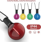 Meconard 25 Pack G40 Colored LED String Light Bulbs, E12/C7 Candelabra Base Shatterproof LED 1 Watt Globe Replacement Bulbs, Multi-Color: Red/Green/Blue/Orange/Purple
