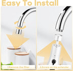 3 Function Sink Extender, Kitchen Faucet Sprayer Head & Swivel Spout Connector - Silver