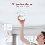 Smoke Detectors 10 Year Sealed Battery Operated,UL217-9th Listed Smoke Alarm with Voice Alert,Photoelectric Sensor Fire Alarms Smoke Detectors with LED Lights for Home, GS886-H04 (3 Pack)