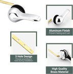 Toilet Handle Lever Flush Replacement Universal Toilet Handle Lever for American Standard/Mansfield Toilet, Front Mount Zinc Alloy Toilet Flush Handle with H2 Brass Arm