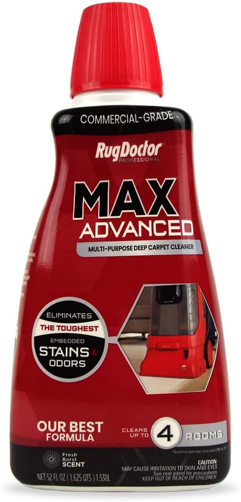 Rug Doctor MAX Advanced Commercial-Grade Multi-Purpose Deep Carpet Cleaner, 52 oz., Removes The Toughest Embedded Stains & Odors from Rugs, Carpet & Upholstery