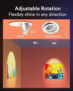 Lumary Smart Gimbal Recessed Lighting 4 Inch, 360°&90° Adjustable COB Eyeball Ceiling Light, 7W 550lm RGBCW, Color Changing Canless LED Downlight, Compatible with Alexa/Google Assistant, ETL, 1 Pack