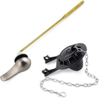 iFealClear Universal Front Mount Toilet Handle Replacement Kit with 2-Inch Rubber Toilet Flapper, Compatible with Kohler, American Standard, TOTO, Mansfield, Brushed Nickel