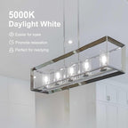 TJOY Edison Light Bulbs 60W Equivalent, Dimmable Vintage LED Light Bulbs, E26 Medium Base, 5000K Daylight, ST58, 8W, 800LM, Ultra-Bright, 80+CRI, Antique Decorative LED Filament, Clear Glass, 4 Pack