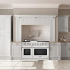 48-inch Pro-Style Natural Gas Range or Liquid Propane Gas Range with 6 Burners & 1 Griddle Cooktop, Double 4.6 cu. ft. and 2.2 cu. ft. Oven, in Stainless Steel - KOS-48RG03M (White-01)