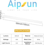 Aipsun Porch Wall Lights 59inch Long Strip Modern LED Outdoor Wall Light Fixture, 1 Pack White Wall Mount Lighting Sconce Exterior Lights Wall Sconce Long Linear Outside Lighting 3000K