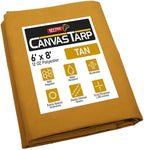 Mytee Products 6' x 8' Tan Canvas Tarp 12oz Heavy Duty Water Resistant