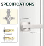 GOBEKOR Brushed Nickel Door Handles Interior Passage Door Levers for Closet Hallway Keyless Square Door Handle Lever 10 Pack