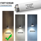 (6Pack) F20T12/WW T12 20W 2ft Fluorescent Tube Light Bulb,F20T12/DSW/RP Soft Warm White,24 inch, Premium Kitchen and Bath,1150 Lumen, 20 watt,3000K