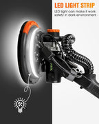 Electric Drywall Sander with Vacuum Dust Collection, Variable Speed, LED Light, Foldable Handle, Sanding Discs & Grids