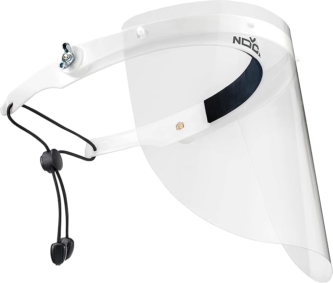 NoCry Protective Face Shield Mask with Adjustable Headband and 2 Reusable Plastic Visors — Flip-Up Design with Durable Metal Hinges — Anti-Slip Forehead Padding — Fits Over Glasses