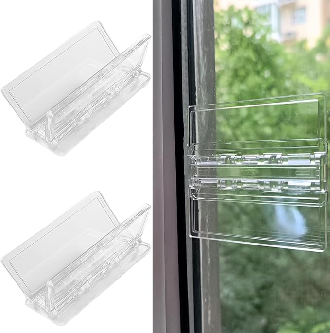 Sliding Door Lock Window Locks - 2-Pack, Childproof Sliding Glass Door Stopper, Home Security Door Lock、Patio Door Lock for Child Proof (Clear-2 Pack)