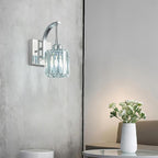 Wall Sconces, Set of 2 Chrome Crystal Vanity Lights, Modern Wall Lamp for Bathroom, Hallway, and Makeup, Easy Installation