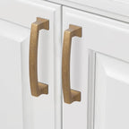 COTYKILEY 10 Pack 3.75Inch(96mm) Antique Brass Kitchen Cabinet Handles Cabinet Pulls Vintage Drawer Pulls Aged Gold Bronze Kitchen Cabinet Hardware