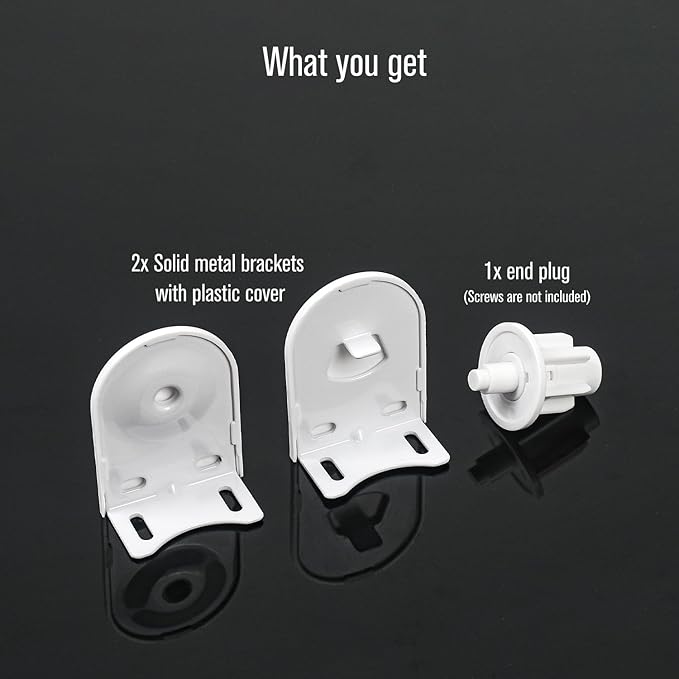 32mm Roller Blind Repair Kit – Heavy Duty Window Shade Brackets & Mounting Hardware – Fix Broken Blinds for 32mm/1.25” Roller Tubes – Fits Most Roller Shades, White