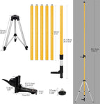 Laser Level Pole with Tripod, Telescoping Laser Level Tripod, 13.8 Ft./4.2M with 1/4-Inch by 20-Inch Laser Mount for Rotary and Line Laser Level, 5/8"-11 Adapter Nut Included