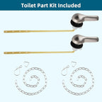 Hygie Rinse 2PCS Universal Metal Toilet Handle Replacement Kit Front Mount Toilet Lever Compatible with TOTO/Glacier Bay/Gerber, Toilet Flush Handle with Flapper Chain, Brushed Nickel