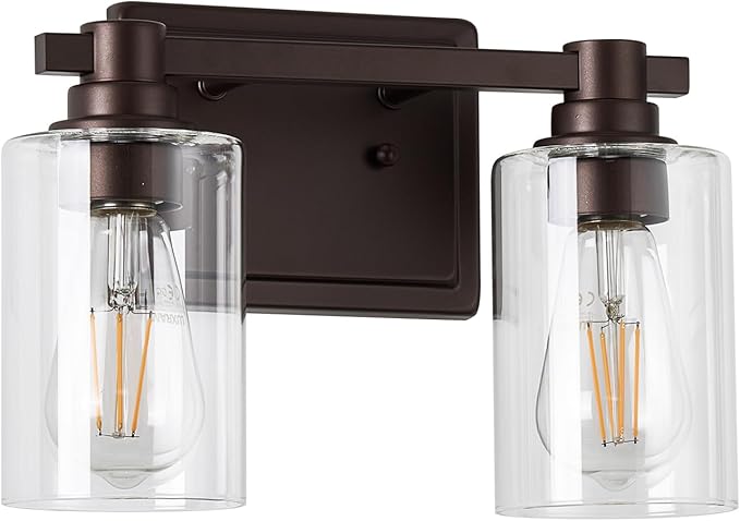 2 Lights Bathroom Lighting Fixtures Over Mirror Oil Rubbed Bronze Bathroom Vanity Light Fixture Farmhouse Vanity Light Vintage for Bedroom Living Room Hallway