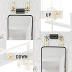 Emliviar 2-Light Gold Bathroom Light Fixtures - Vanity Light in Black and Gold Finish with Clear Glass, YCE238B-2W BK+BG