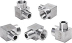 90 Degree Street Elbow - 3/8" NPT Male to 3/8" NPT Female Stainless Steel 304 Heavy Duty Forged Square Barstock Street Elbow Adapter Pipe Fitting (pack of 5)