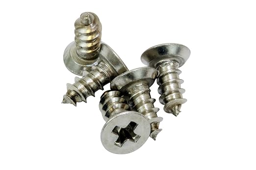 Bolt Dropper #4 x 3/8" Stainless Steel Flat Head Phillips Wood Screw, (100 pc), 18-8 (304) Stainless Steel Sheet Metal Screws - Type A Point, Plain Finish