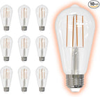 GoodBulb 7 Watt Nostalgic ST18 Light Bulbs LED Restaurant Bulb with E26 Medium Base 2700K Warm White 800 Lumens Restaurant Light Bulbs 10 Pack