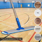 Microfiber Wholesale 24 inch Microfiber Mop Pads - Machine Washable, Reusable, Refills & Replacement Wet Mop Heads Compatible with Any Microfiber Flat Mop System (3 Pack)