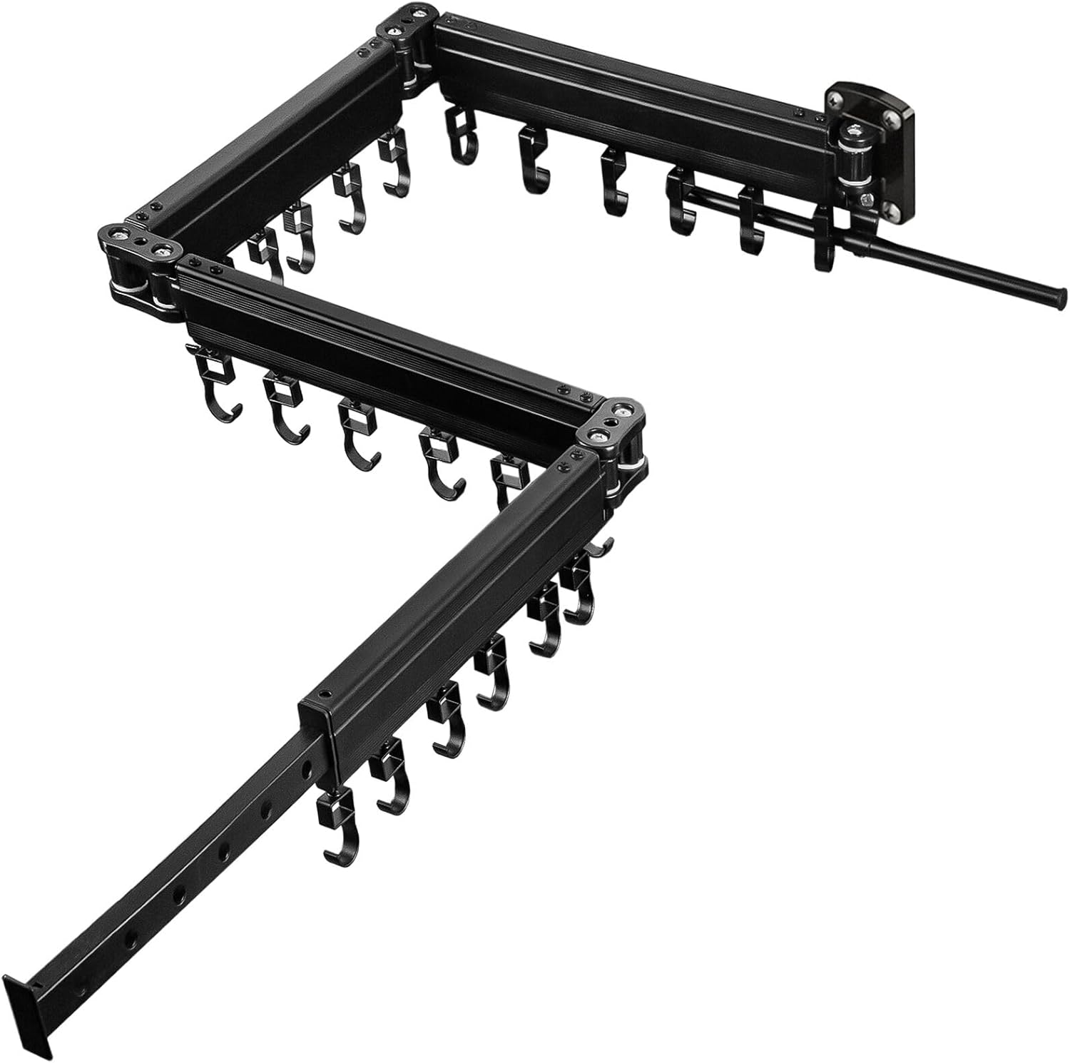 Gezen Clothes Drying Rack, Wall Mounted Drying Rack Clothing Retractable, Foldable Clothes Hanger Rack with 24 Hooks for Laundry Room Organization and Storage, Space Saving, Collapsible, Quad-Fold