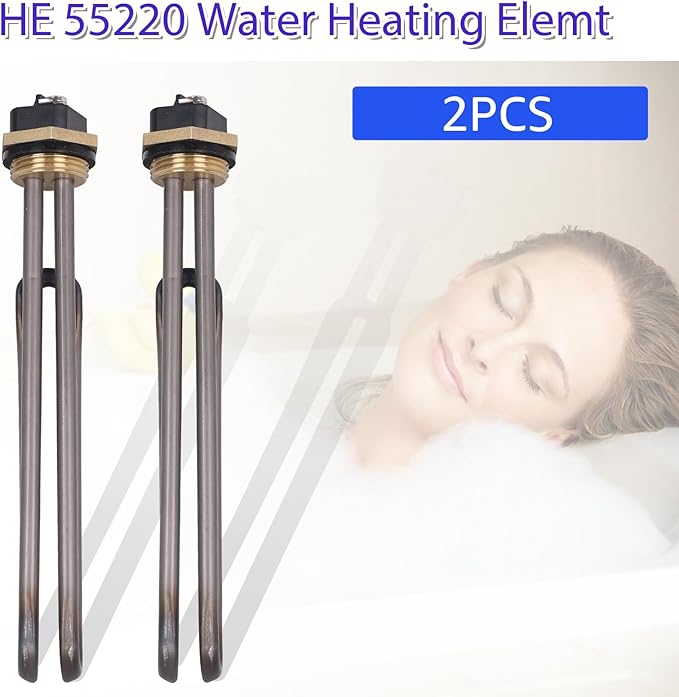 2 Pack Titanium HE 55220 Water Heating Element,for EcoSmart ECO POU6 ECO8 ECO11 Rheem, Eemax, Richmond element for water heater,Electric Tankless Water Heater Element Replacemen,5.5kW 220V or 6kW 240V