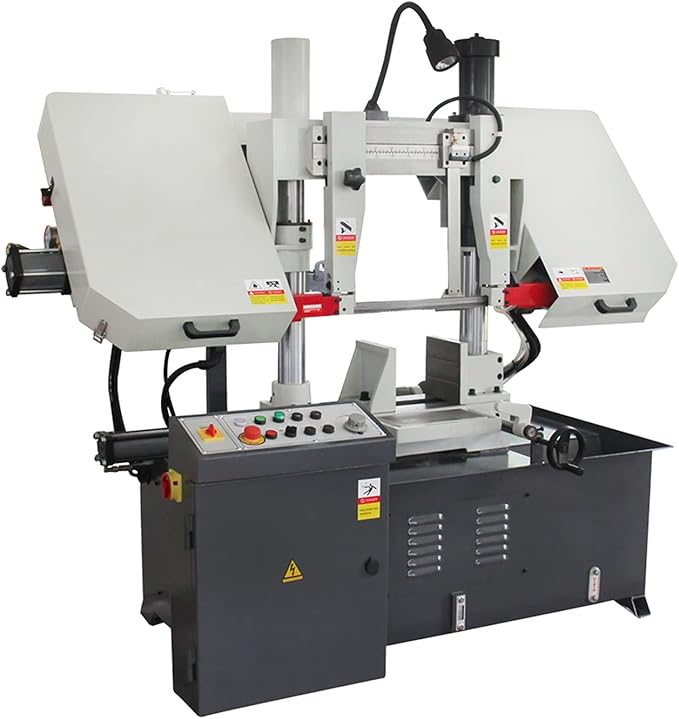 KAKA Industrial Metal Cutting Bandsaw 13.8 Inch Capacity Double Column Horizontal Band Saw Hydraulic Control Semi-Automatic for Metal Fabrication Shops,Industrial Workshops TGK-14