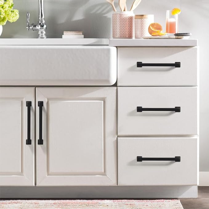 5 Inch 20 Pack Cabinet Handles Matte Black Pulls Hardware for Kitchen Cabinets Cupboards