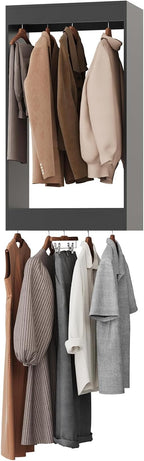 ROOMTEC 31.5" Double Hanging Closet Unit, Modular Closet System with Hanging Rod, Wardrobe Organizer for Bedroom or Walk-in Closet, Wall Mounted, Customizable Clothes Storage Unit, Black