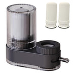 VYNTRA Faucet Water Filter, 7-Layer Kitchen Filter Water Faucet Element, 350 Gallons Activated Carbon Ceramic Filter Reduces 99% Chlorine, Limescale, Heavy Metals (2*Filter & 6*Adaptors) Gray